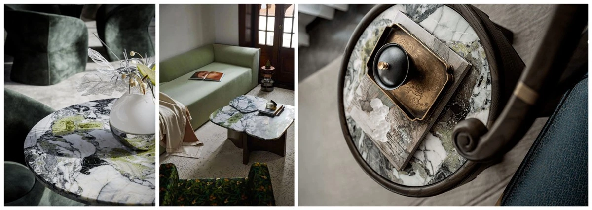 GREEN MARBLE COFFEE TABLE TOPS - GREEN MARBLE COFFEE TABLE TOPS -
