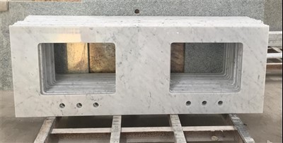 โต๊ะเครื่องแป้งหินอ่อนสีขาว Carrara